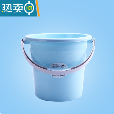 敬平塑料水桶手提加厚洗衣桶家用多功能储水桶圆形桶宿舍洗衣桶装水桶 18L北欧蓝