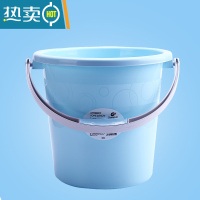 敬平塑料水桶手提加厚洗衣桶家用多功能储水桶圆形桶宿舍洗衣桶装水桶 24L北欧蓝