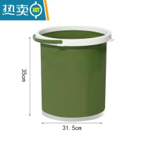 敬平大容量20L带盖折叠水桶加厚TPE软胶多功能车载洗车钓鱼活鱼装鱼桶 20L绿色折叠圆桶(无盖)