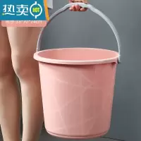 敬平家用手提水桶塑料洗车圆桶大号加厚储水桶学生宿舍用洗衣桶洗澡桶 塑料提手款大号北欧粉