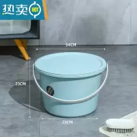 敬平家用手提塑料大号水桶加厚储水用桶学生宿舍用洗澡无盖洗衣大圆桶 大号蓝色[带盖子]