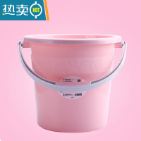 敬平塑料水桶手提加厚洗衣桶家用多功能储水桶圆形桶宿舍洗衣桶装水桶 24L北欧粉