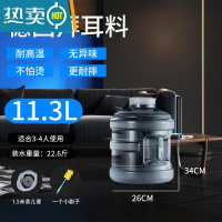 敬平可拆洗透明pc纯净矿泉水桶桶装水空桶家用饮水大口矿泉水桶 白11.3升圆桶+1.5米硅胶管+刷