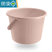 敬平塑料水桶手提学生宿舍用加厚储水桶洗澡带盖家用洗脸盆洗衣小圆桶 [BIEI粉]大号18L(加宽把手)