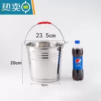 敬平不锈钢水桶手提式幼儿园家用带盖提桶油桶垃圾分类食堂铁桶提水桶 24cm特厚钢水桶6L无盖 送水勺