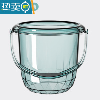 敬平水桶脸盆水勺3件套透明加厚加大家用储水桶洗衣盆手提学生宿舍用 透明水桶[单个装][冰川蓝]