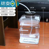 敬平透明可计天数纯净矿泉茶台水桶茶具储水桶茶几泡茶专用功夫茶空桶 10升透明正方