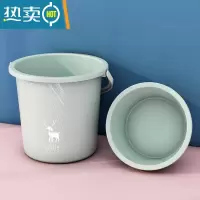 敬平水桶家用大号储水桶学生宿舍洗澡手提带盖塑料桶大容量加厚洗车桶 水桶+脸盆[绿]