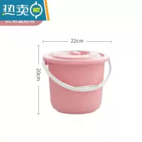 敬平加厚带盖塑料儿童桶子家用手提洗车彩色画画玩具桶沙滩收纳小水桶 6L带盖[加厚款]粉色