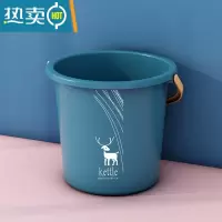 敬平水桶家用大号储水桶学生宿舍洗澡手提带盖塑料桶大容量加厚洗车桶 大号水桶[蓝]