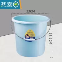 敬平手提塑料水桶大号储水桶圆桶学生宿舍桶水盆套装洗澡桶洗衣桶家用 [中号26L]蓝色-加厚耐摔