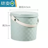 敬平塑料加厚可坐家用钓鱼桶手提洗澡篮洗车桶幼儿园收纳桶带盖水桶凳 北欧蓝[10L小号]
