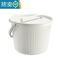 敬平塑料水桶手提学生宿舍用加厚储水桶洗澡带盖家用洗脸盆洗衣小圆桶 [BIEI白]大号18L(加宽把手+带盖)