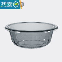 敬平水桶脸盆水勺3件套透明加厚加大家用储水桶洗衣盆手提学生宿舍用 透明脸盆[单个装][深空灰]