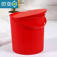 敬平水桶可坐塑料桶带盖凳子收纳水桶洗车钓鱼桶垃圾桶储物桶幼儿园桶 [加厚大号]坐高26厘米红色