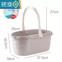 敬平塑料洗拖把桶长方形家用折叠拖地水桶储水用洗车拖布桶单桶 升级亮浅棕+地板清洁片 [清洁更轻松]