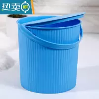 敬平水桶可坐塑料桶带盖凳子收纳水桶洗车钓鱼桶垃圾桶储物桶幼儿园桶 [加厚特大号]坐高30厘米蓝色