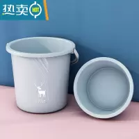 敬平水桶家用大号储水桶学生宿舍洗澡手提带盖塑料桶大容量加厚洗车桶 水桶+脸盆[浅蓝]