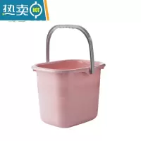 敬平家用长方形水桶泡脚桶塑料拖把桶小方桶学生宿舍桶加厚手提储水桶 粉色11L·