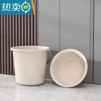 敬平水桶家用储水用手提塑料桶加厚大号洗澡宿舍洗衣桶桶盆套装洗车桶 中号[水桶+脸盆]卡其[偏小]