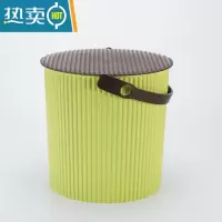 敬平塑料加厚可坐家用钓鱼桶手提洗澡篮洗车桶幼儿园收纳桶带盖水桶凳 果绿配咖啡 常规号