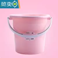 敬平加厚塑料储水桶手提洗衣桶家用收纳桶学生桶宿舍圆桶洗车桶拖把桶 24L北欧粉