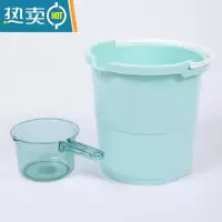 敬平家用手提大号水桶洗车桶加厚储水塑料桶小水桶学生宿舍洗澡洗衣桶 绿色桶+水勺
