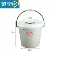 敬平小桶卡通带盖玩具手提桶洗澡储物桶有盖可坐人收纳凳钓鱼桶装水桶 绿色 7L [1个装]