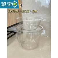 敬平透明手提水桶家用储水用洗衣桶学生宿舍洗澡大圆桶带盖加厚塑料桶 三件套/水桶+防尘盖+脸盆