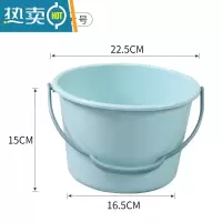 敬平加厚儿童沙滩玩具宝宝戏水挖沙塑料水桶幼儿园玩具洗画笔提桶 蓝色加大号 上口内直径20.5cm