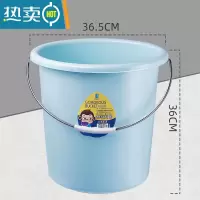 敬平桶盆套装大号学生宿舍洗澡洗衣桶家用手提储水桶加厚塑料圆桶 35升-浅蓝色