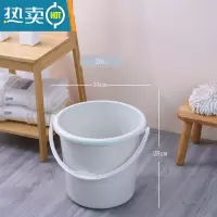 敬平加厚大号塑料水桶手提洗衣桶学生宿舍洗澡桶家用储水桶盆套装脸盆 灰色-26L(中号)