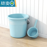 敬平大号水桶家用储水桶学生宿舍手提水塑料桶特大容量加厚户外垃圾桶 大号23L水桶+水瓢(北欧蓝)
