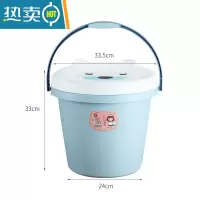 敬平小桶卡通带盖玩具手提桶洗澡储物桶有盖可坐人收纳凳钓鱼桶装水桶 蓝色20L [1个装]