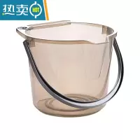 敬平创意手提塑料桶家用塑料加厚桶洗拖把桶宿舍洗澡洗衣桶储 高透咖啡水桶