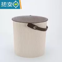 敬平塑料加厚可坐家用钓鱼桶手提洗澡篮洗车桶幼儿园收纳桶带盖水桶凳 奶茶配咖啡 常规号