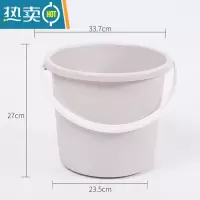 敬平家用手提塑料大号加厚储水桶欧式洗车学生宿舍用洗澡带盖洗衣圆桶 平桶-北欧灰(无盖)