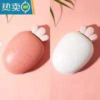 敬平创意肥皂盒个性带盖可爱大号香皂盒卫生间沥水收纳盒家用卡通皂托 (砖红+白色)2个装