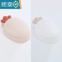 敬平创意肥皂盒个性带盖可爱大号香皂盒卫生间沥水收纳盒家用卡通皂托 2个装粉色+白色