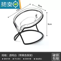 敬平轻奢风香皂盒沥水肥皂盒收纳置物架家用放皂碟托盘创意皂盒 简易款透明白+底座