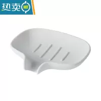 敬平肥皂盒硅胶大号沥水免打孔不积水卫生间置物架创意导流香皂盒 小号灰色