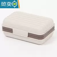 敬平带盖香皂盒加厚旅行肥皂盒便携式皂盒时尚家用皂架创意皂托卫生间 灰白