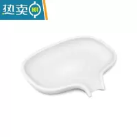 敬平创意导流式沥水硅胶皂盒洗漱台香皂盒家用浴室肥皂架排水置物皂盒 米白