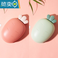 敬平创意肥皂盒个性带盖可爱大号香皂盒卫生间沥水收纳盒家用卡通皂托 (砖红+绿色)2个装