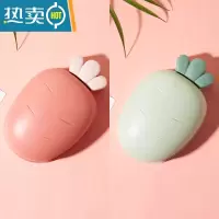 敬平创意肥皂盒个性带盖可爱大号香皂盒卫生间沥水收纳盒家用卡通皂托 (砖红+绿色)2个装