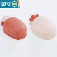 敬平创意肥皂盒个性带盖可爱大号香皂盒卫生间沥水收纳盒家用卡通皂托 2个装豆沙红+粉红