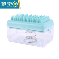 敬平创意多功能洗衣服肥皂盒升级带刷子免手搓起泡皂盒家用沥水收纳盒 清新蓝1个装[升级带刷子,起泡刷衣一个搞定]