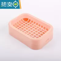 敬平3个沥水肥皂盒 家用北欧创意带盖大号皂架塑料简约欧式双层香皂盒 北欧粉-3个装