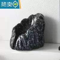 敬平日式家用轻奢ins陶瓷台上盆沥水肥皂碟香皂盒滤水皂托置物架 山峰皂盒(星脉)带滤水