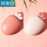 敬平家用卡通可爱肥皂盒塑料可沥水香皂盒创意图案皂盒架卫生间收纳盒 粉色+红色[2个装]